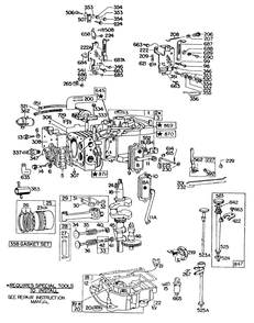 Cyl, Sump, Piston,oil Fill Diagram and Parts List for 170702-0154-XX  Briggs and Stratton Engine